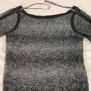 Armani Exchange Womans Black Shoulder Zip Sweater.